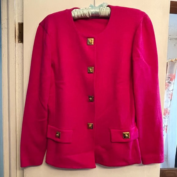 St John Jacket - Bright Pink, Gold Accents